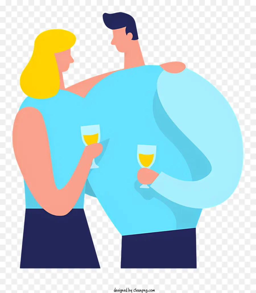 Socializar，Pareja Con Bebidas PNG