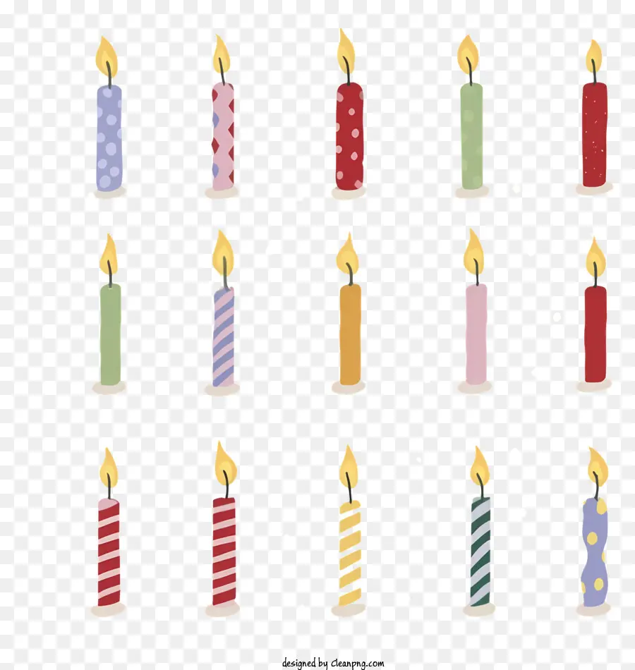 Velas De Cumpleaños，Velas Coloridas PNG