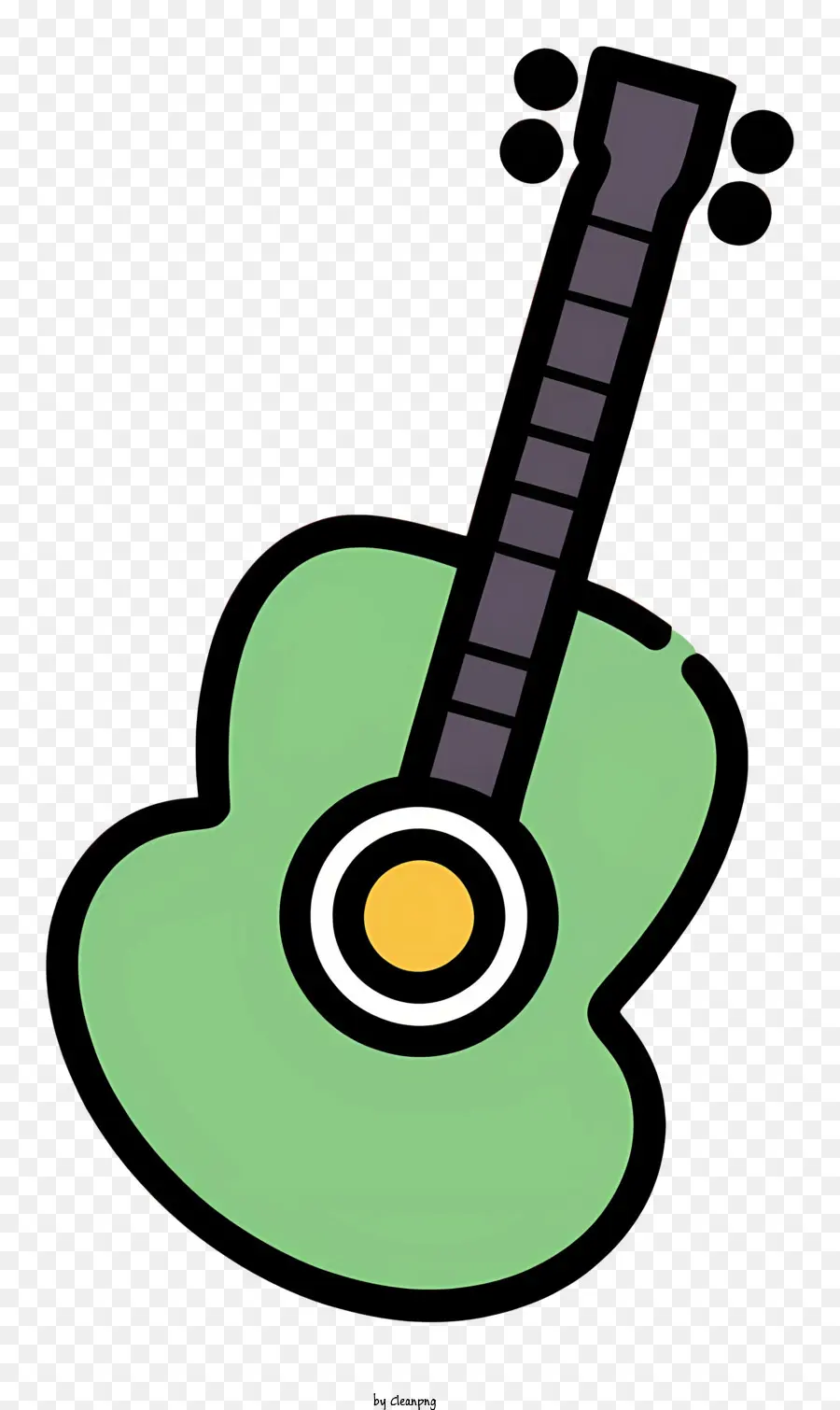 Verde Guitarra，Guardia De Pick Negro PNG
