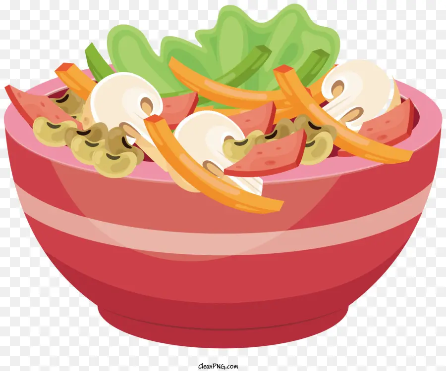 Ensalada，Tazón Rojo PNG