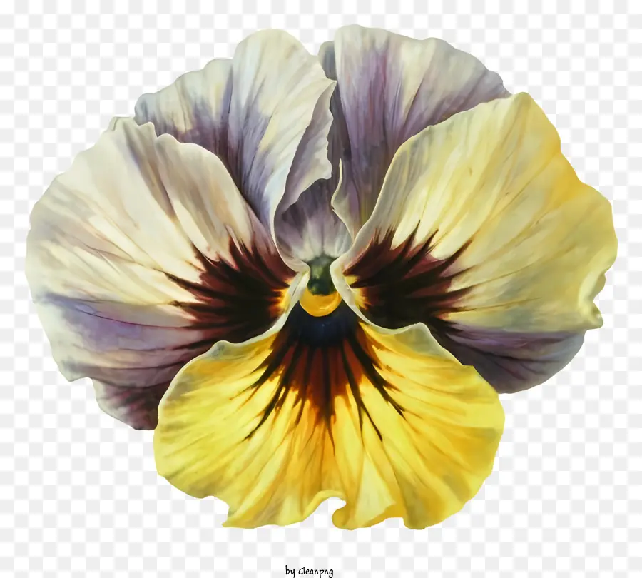 Pansy Flor，Flor Amarilla Y Morada PNG