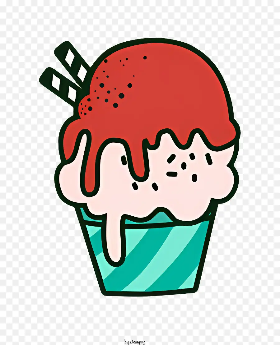 Cono De Helado，El Rojo Y El Azul PNG