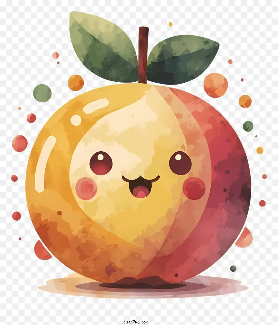 Sonriendo De Apple，Hoja De Manzana PNG