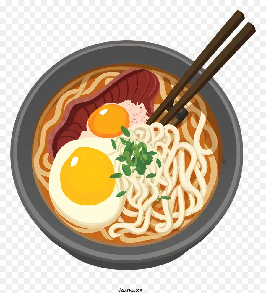 Fideos Ramen，Eggs PNG