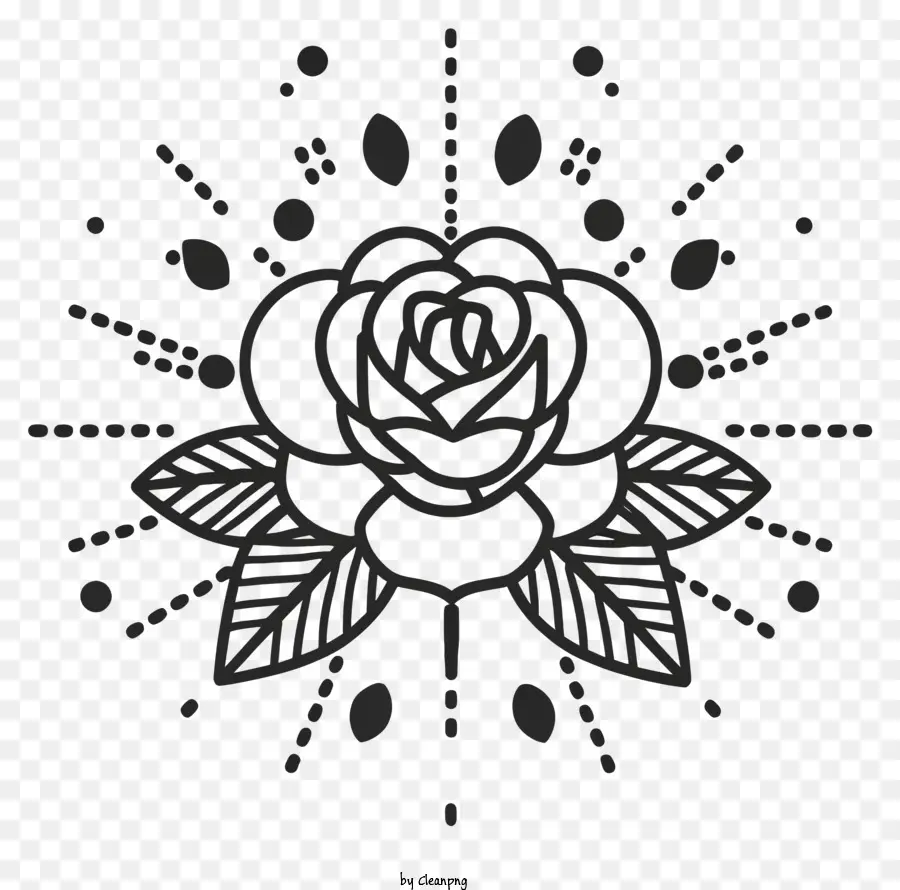 Rosa Blanca Y Negra，Tatuaje De Rosa PNG