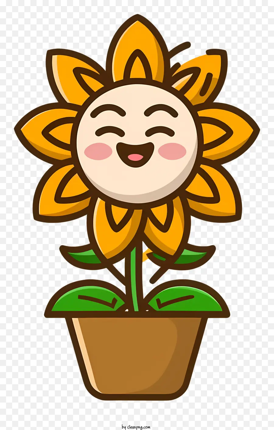 Girasol De Dibujos Animados，Sonriendo De Girasol PNG