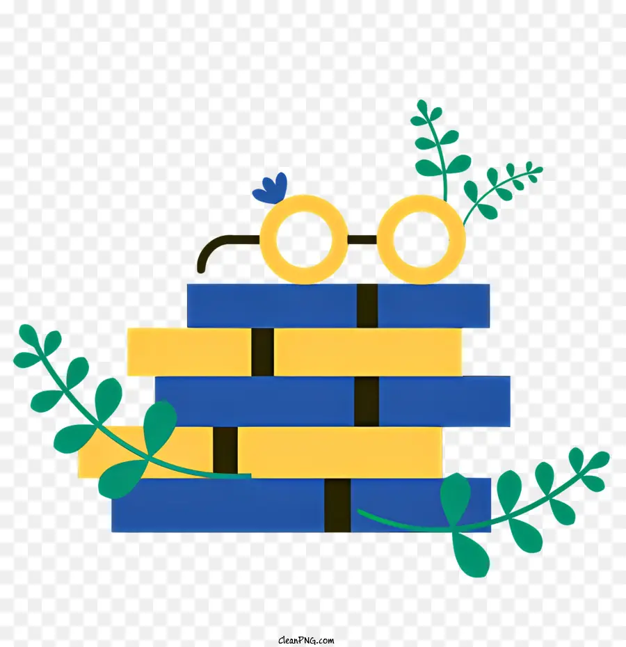 Pila De Libros，Las Plantas Verdes PNG