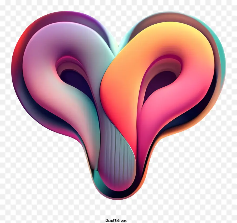 Corazón 3d，Forma Abstracta PNG