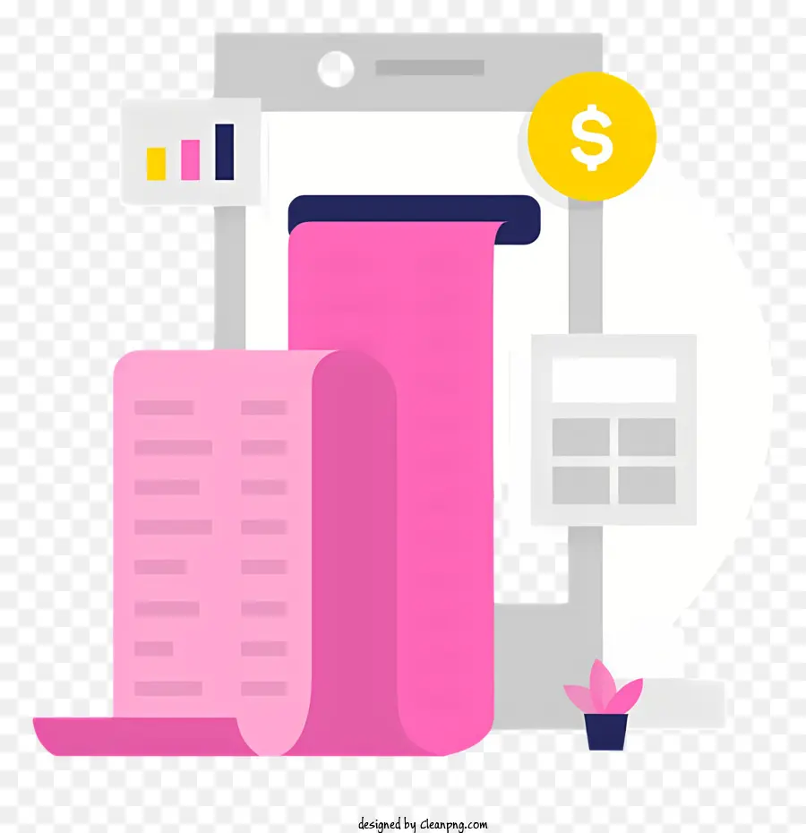 Teléfono Inteligente Rosa，Icono De La Calculadora PNG