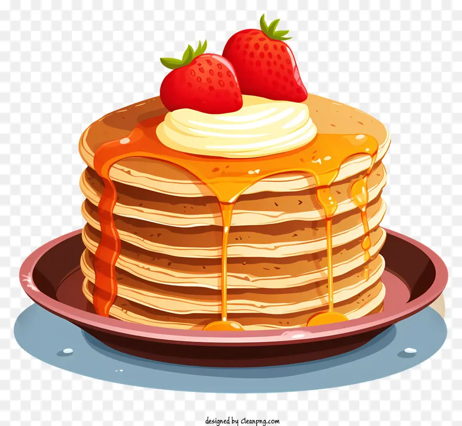 Panqueques，Panqueques Con Fresas PNG