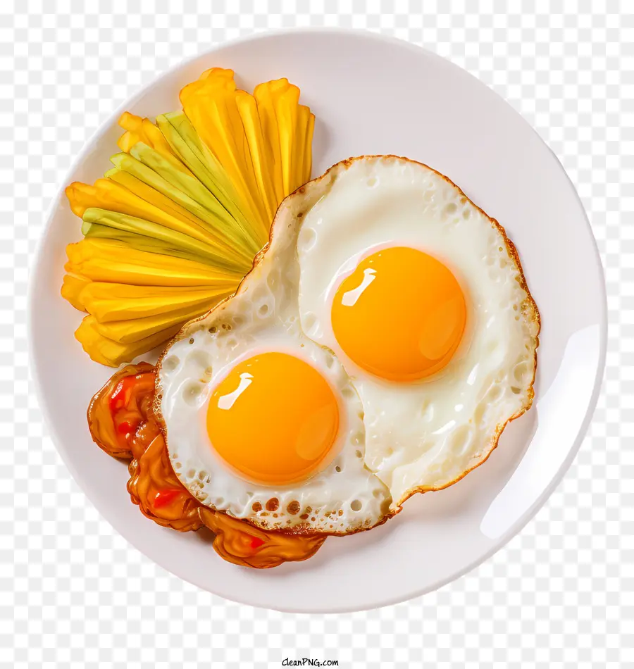 Huevos Fritos，Huevos Fritos Y Verduras PNG