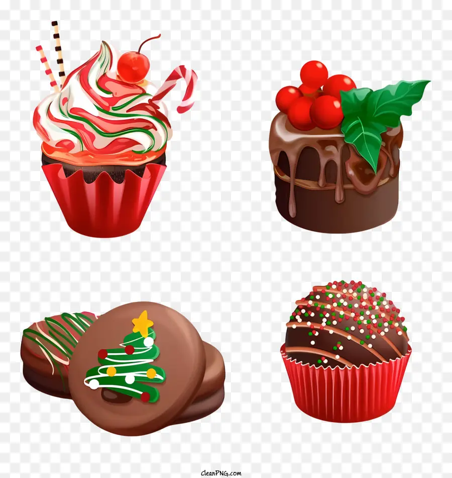 Cupcakes De Chocolate，Decoraciones De Cupcakes PNG