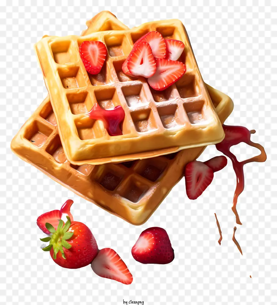 Waffles，Fresas PNG