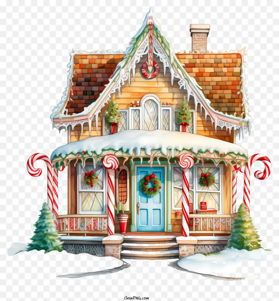 Casa De Santa，Decoraciones De Navidad PNG