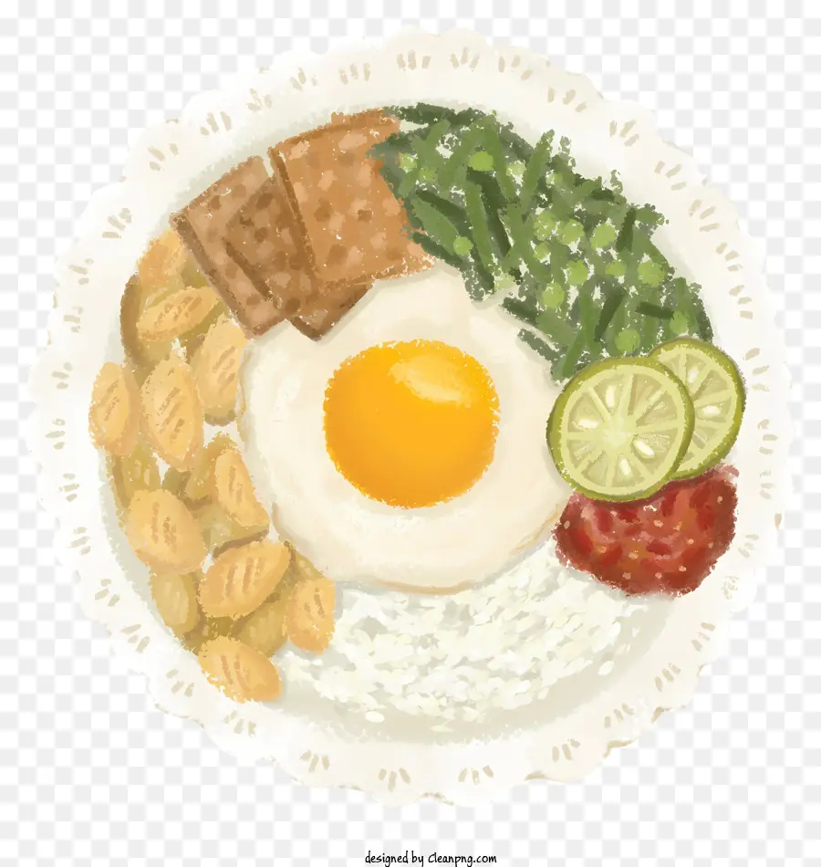 Huevo Frito，Plato De Desayuno PNG