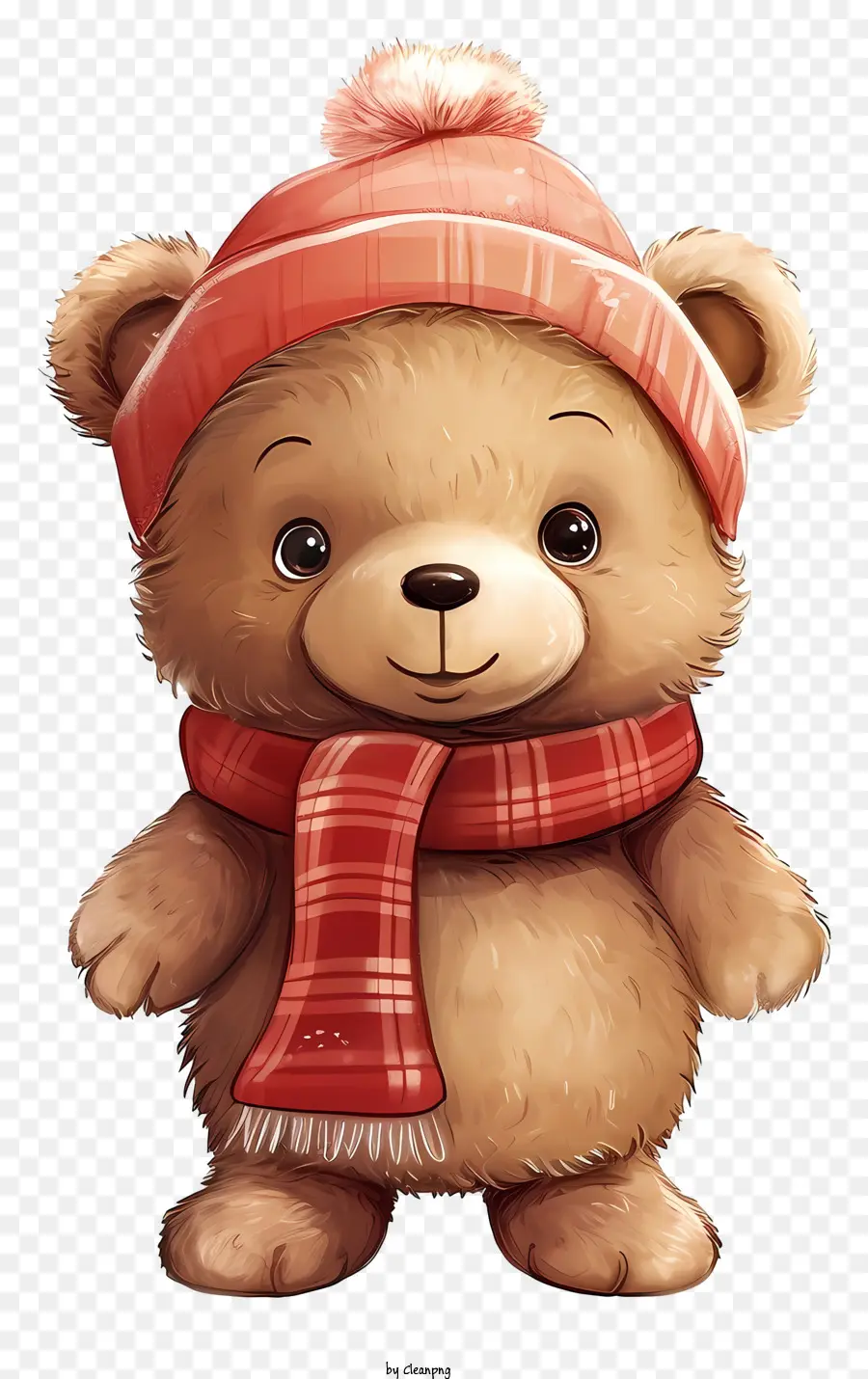 Lindo Oso De Peluche，Bufanda Roja PNG