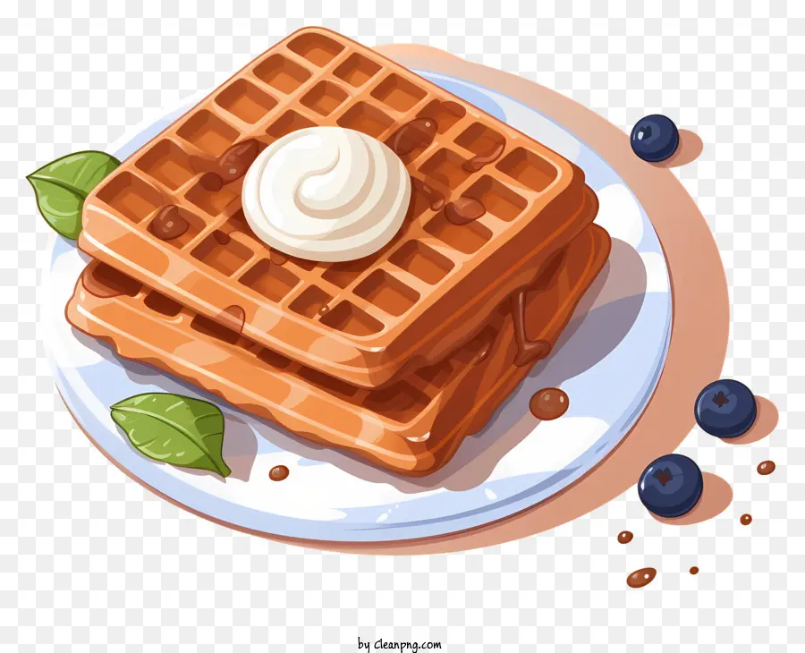 Waffles，Crema Batida PNG