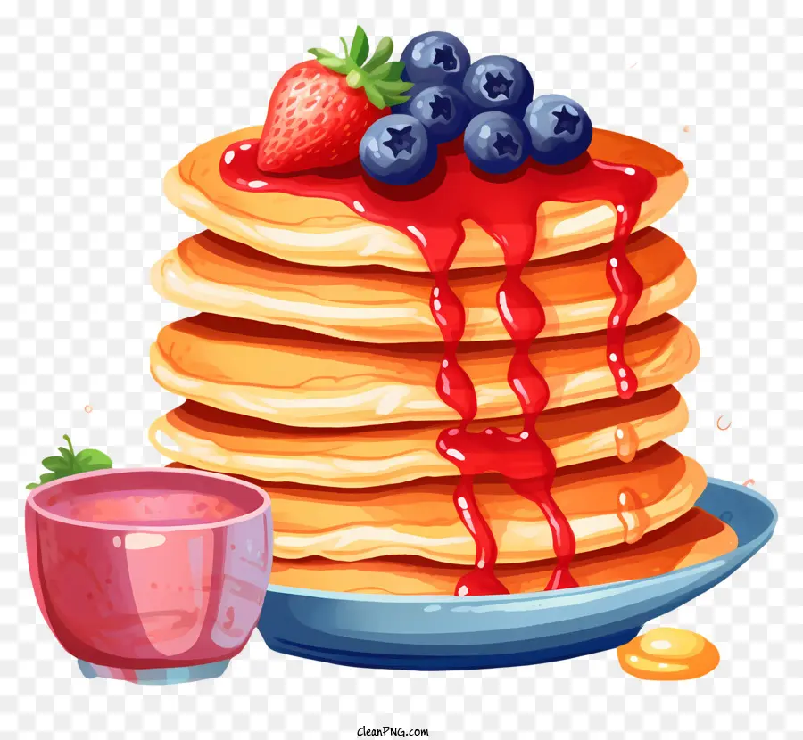 Panqueques，Fresas PNG