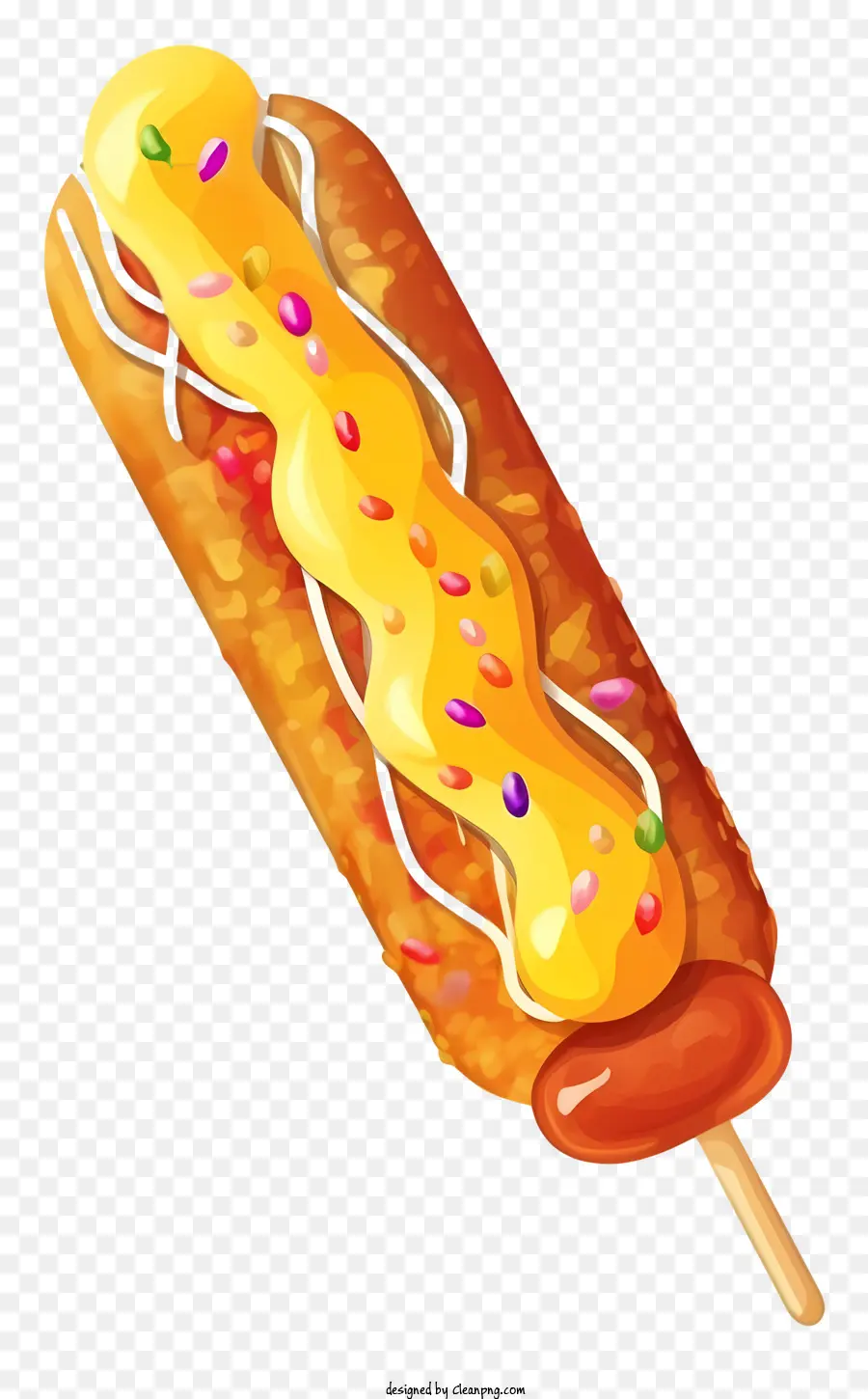 Hot Dog On A Stick，Mostaza Amarilla PNG