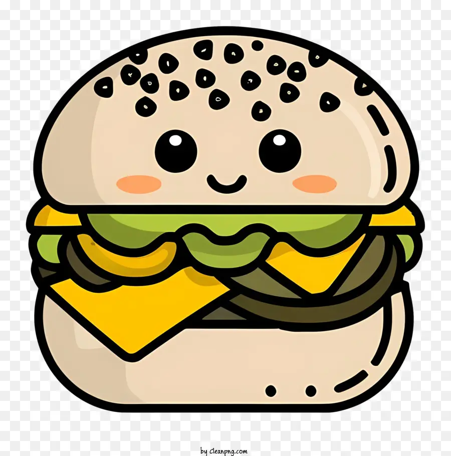 De Dibujos Animados De La Hamburguesa，Queso Fundido PNG