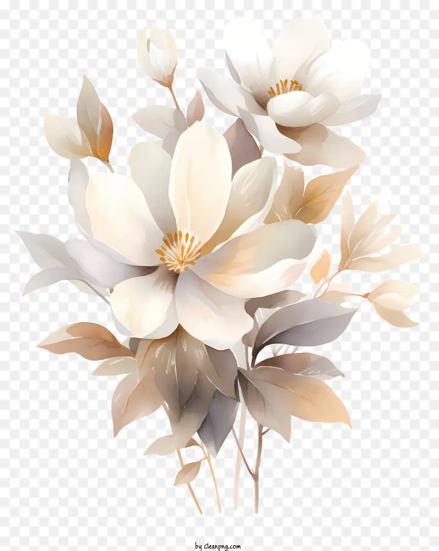 Flores Blancas，Ramo PNG