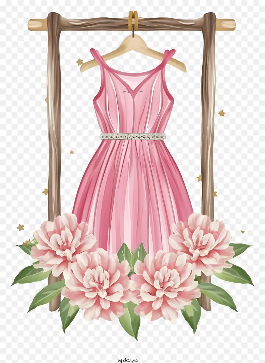 Vestido De Color Rosa，Estante De La Ropa PNG