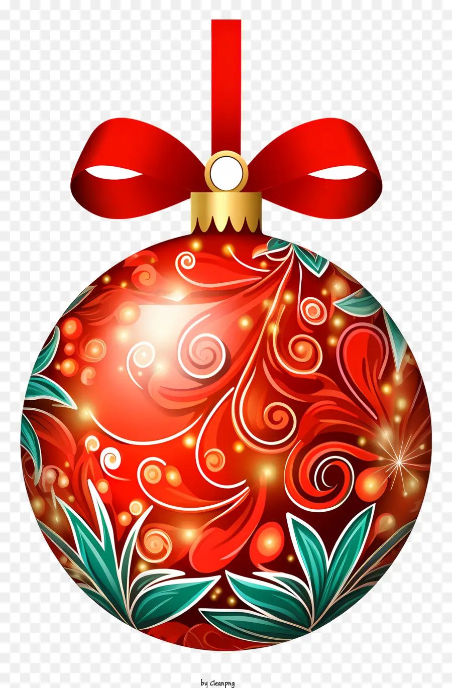 Ornamento Rojo De La Navidad，La Cinta PNG