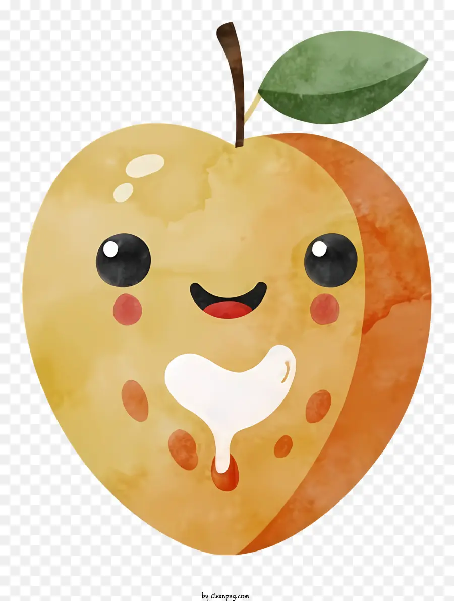 Sonriendo De Apple，Verde Hoja PNG