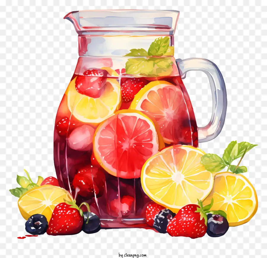 Frutas Frescas，Jarra De Vidrio PNG