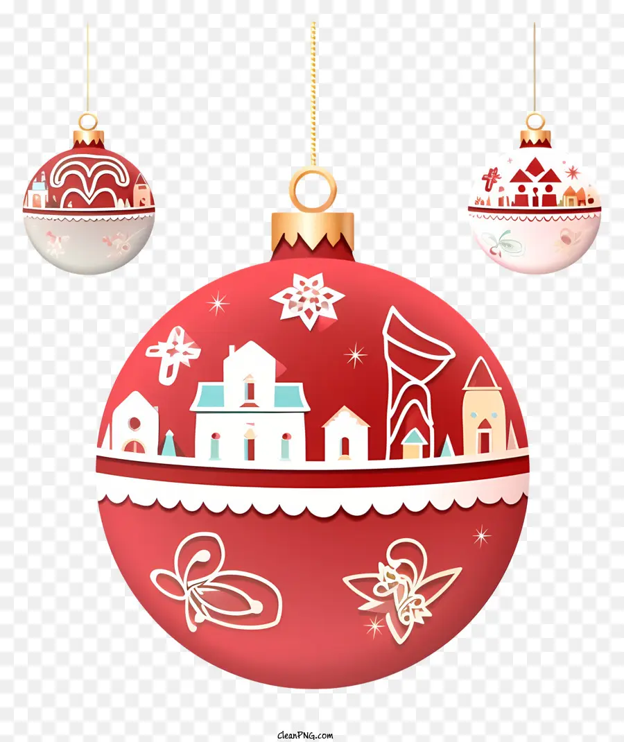 Adorno De Navidad，Rojo Y Blanco PNG