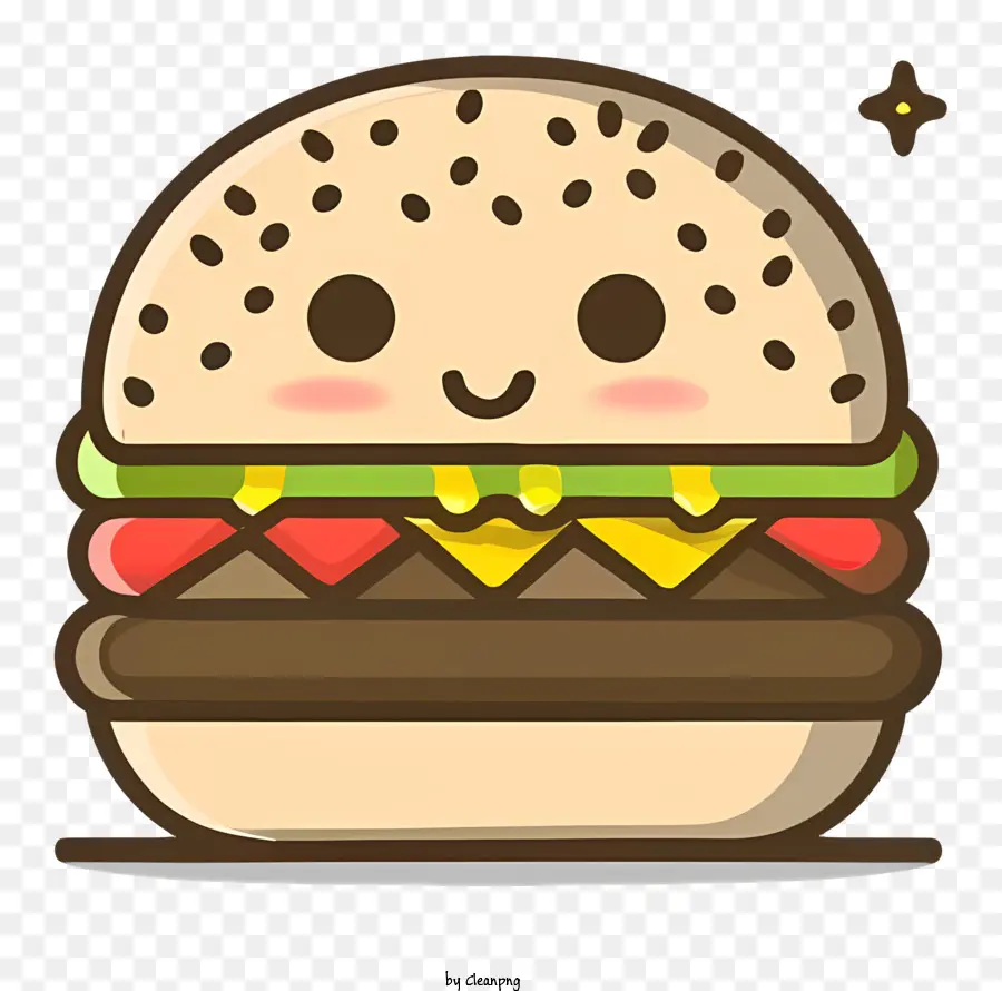 De Dibujos Animados De La Hamburguesa，Hamburguesa Sonriente PNG