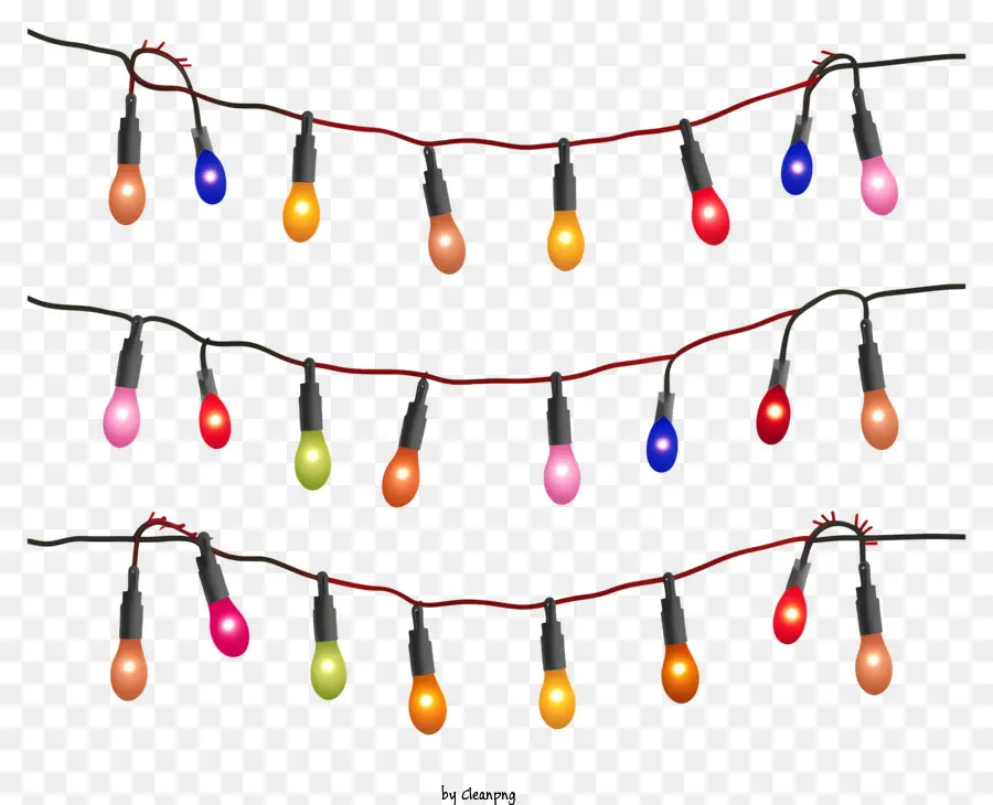 Decoracion Navideña，Luces De Cadena PNG