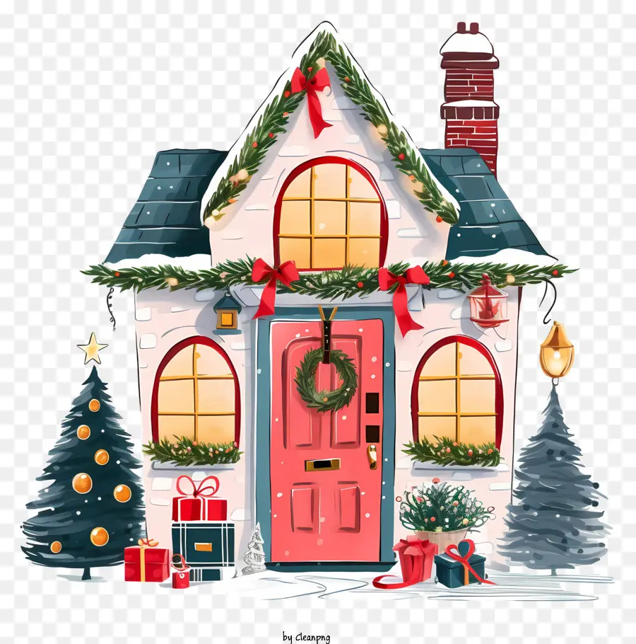 Decoracion De La Casa，Casa De Navidad PNG