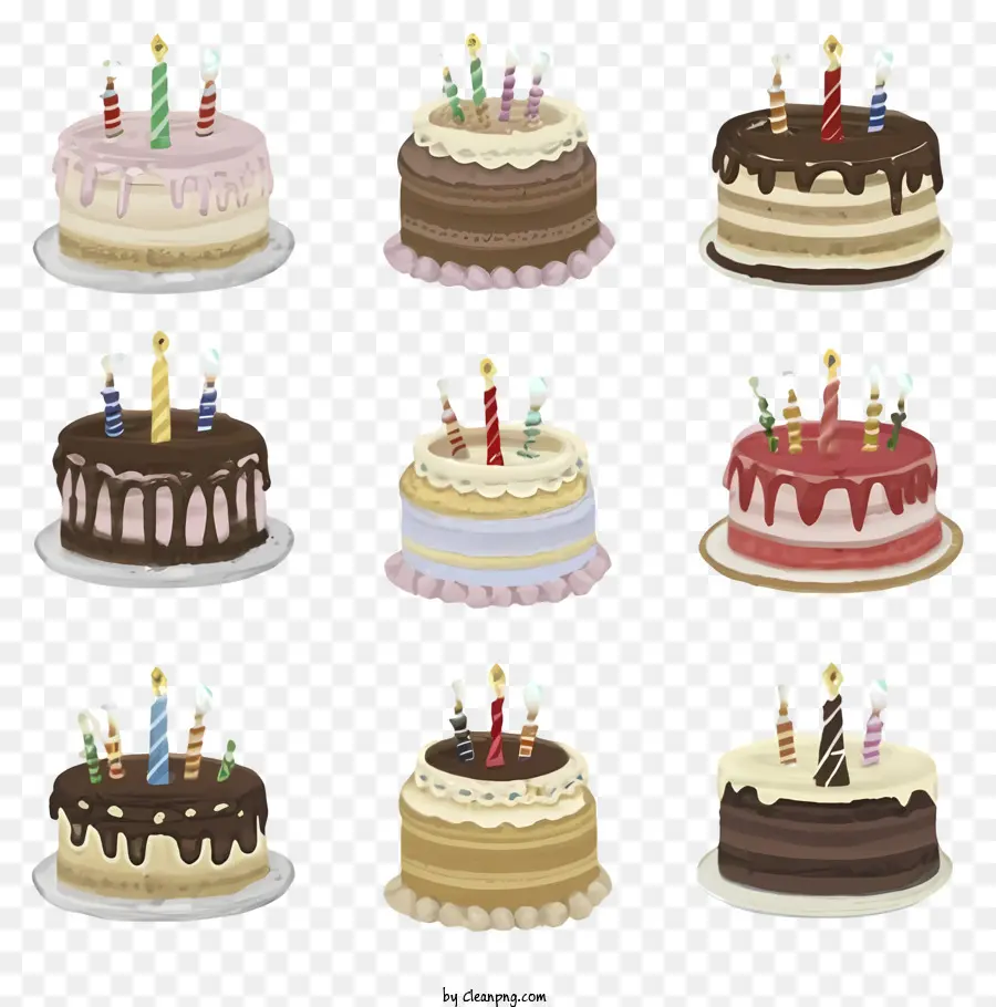 Pasteles De Cumpleaños，Velas PNG