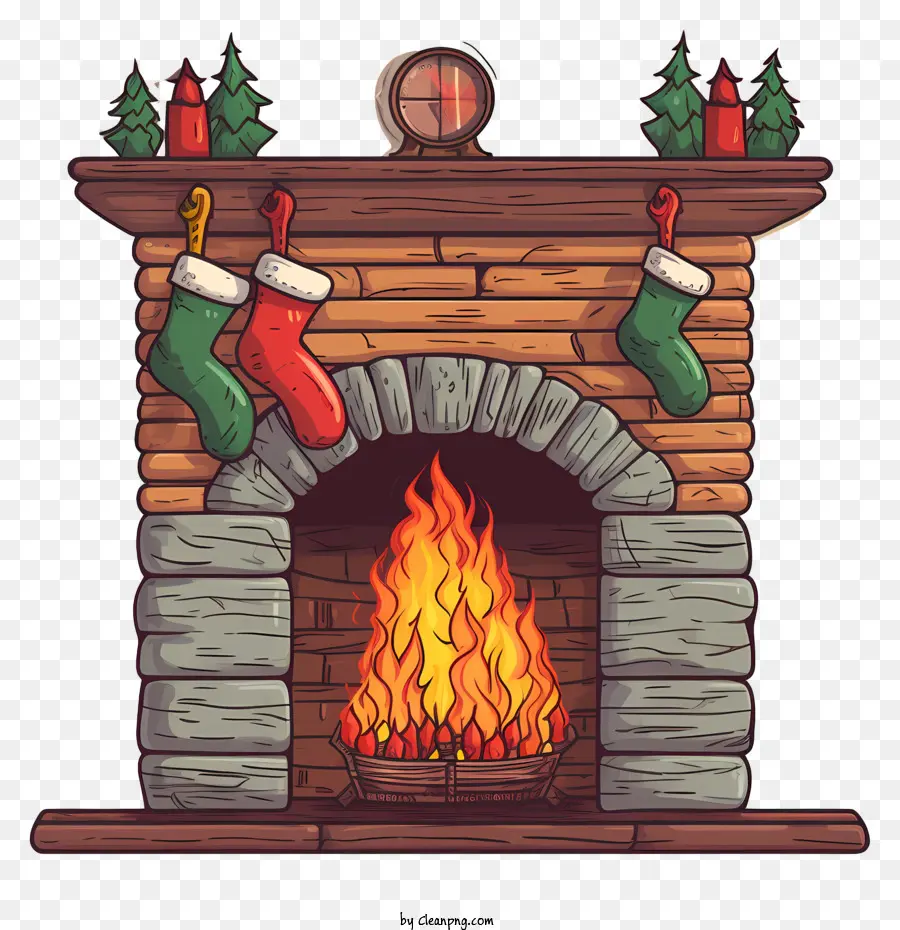 Chimenea，Calcetín De Navidad PNG