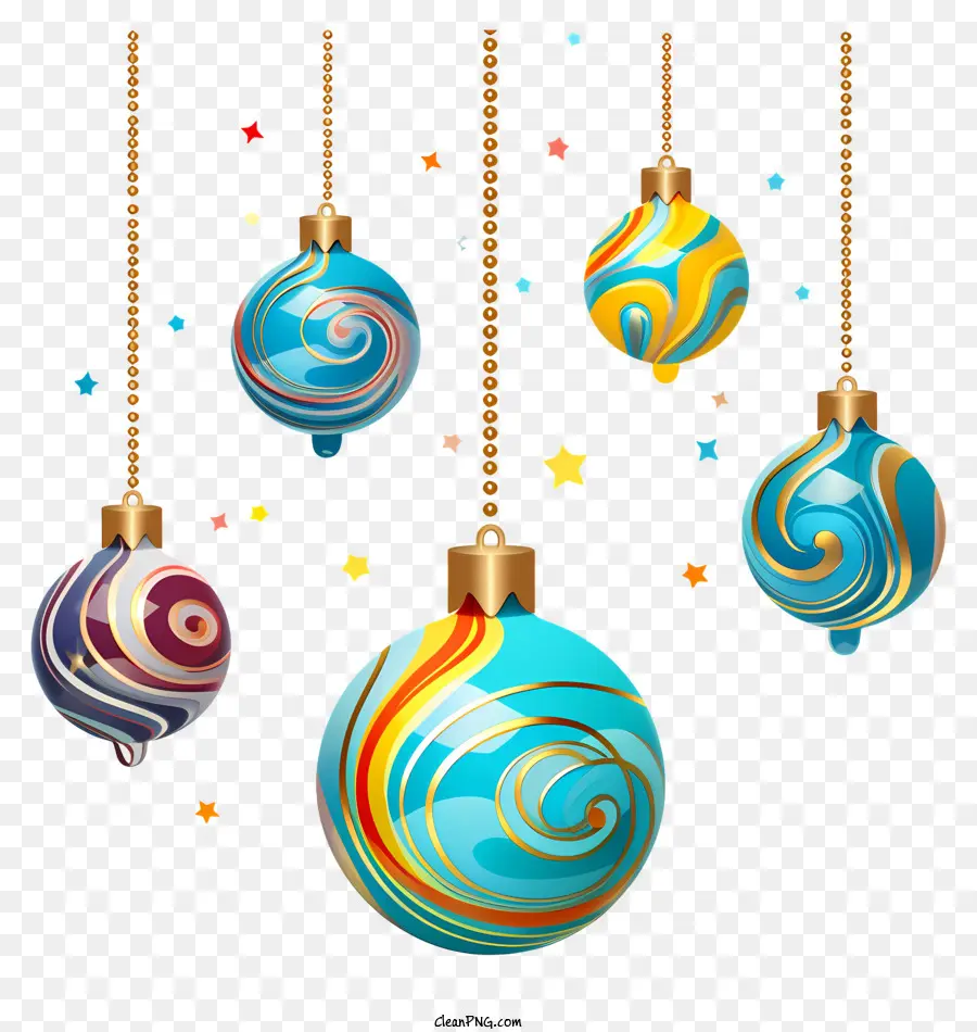 Bolas De Colores，Adornos Navideños PNG