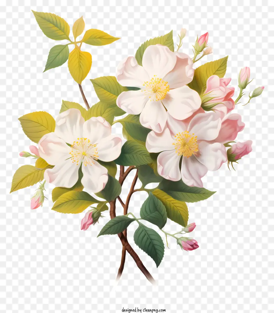 Flores Blancas Y Rosas，Ramo PNG