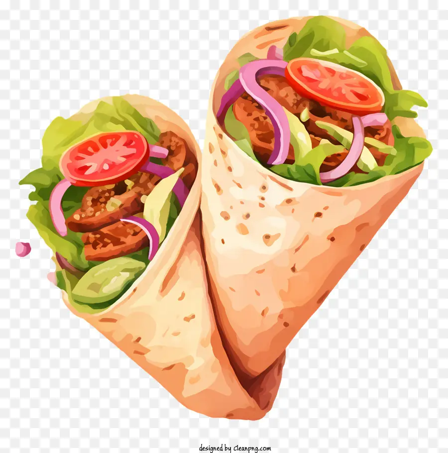 Shawarma De Pollo，Burritos PNG