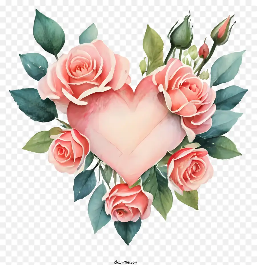 Corazón，Corazón Con Flores PNG