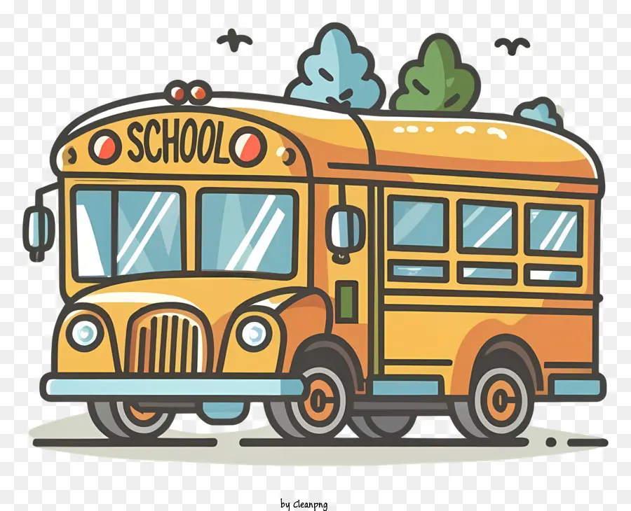 Autobús De La Escuela，Cuerpo De Color Amarillo PNG