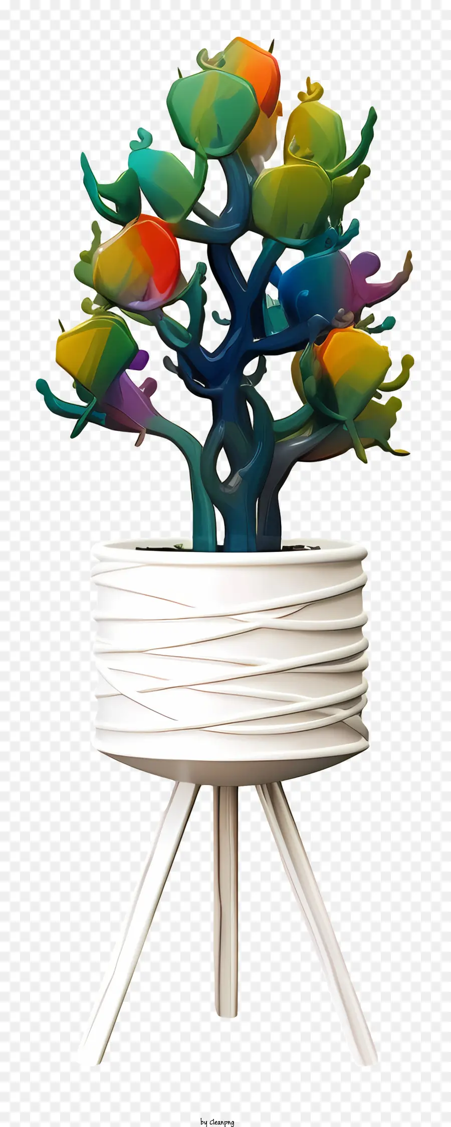 árbol De Los Bonsais，Soporte De Madera Blanca PNG