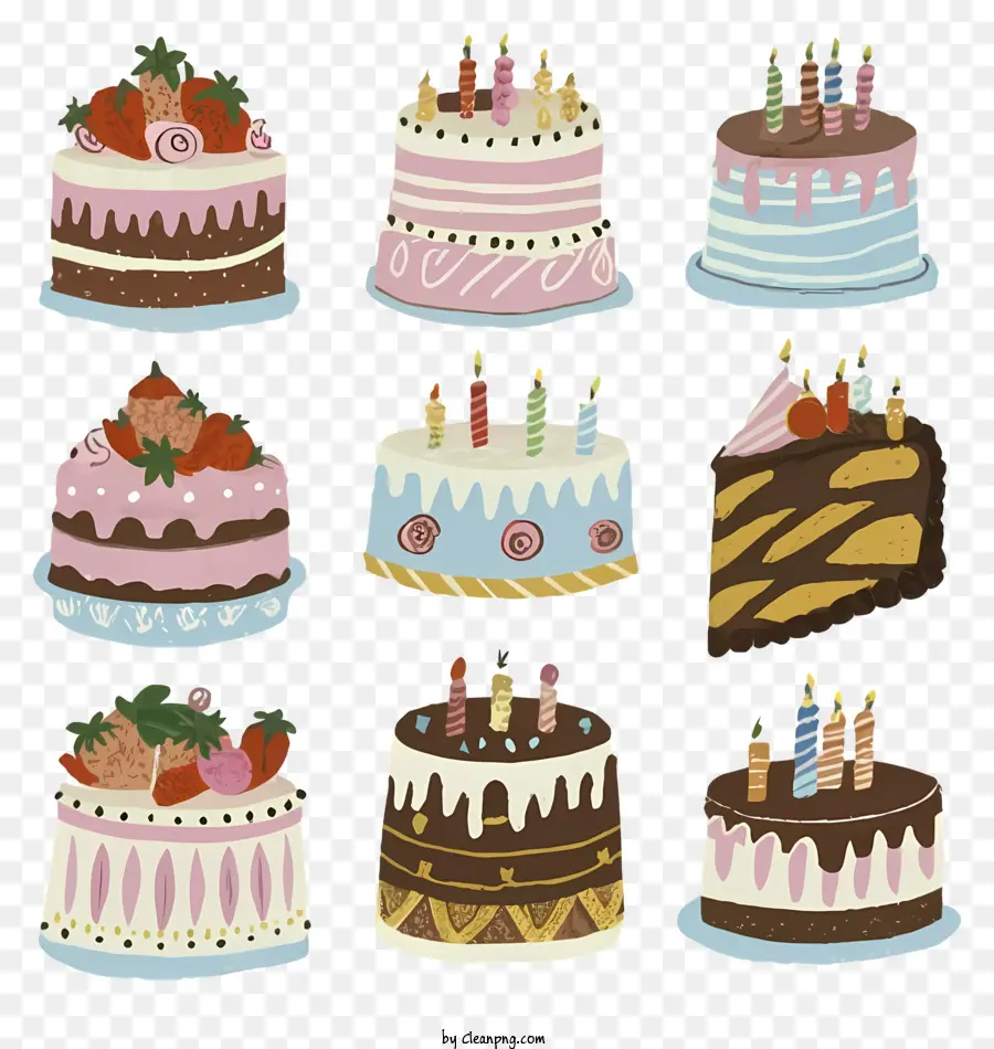 Pasteles De Cumpleaños，Velas PNG