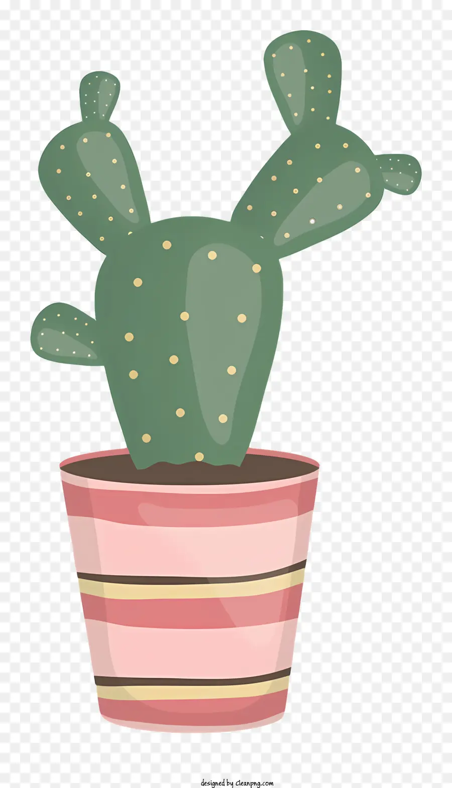 Planta De Cactus En Maceta，Planta En Macetas A Rayas PNG