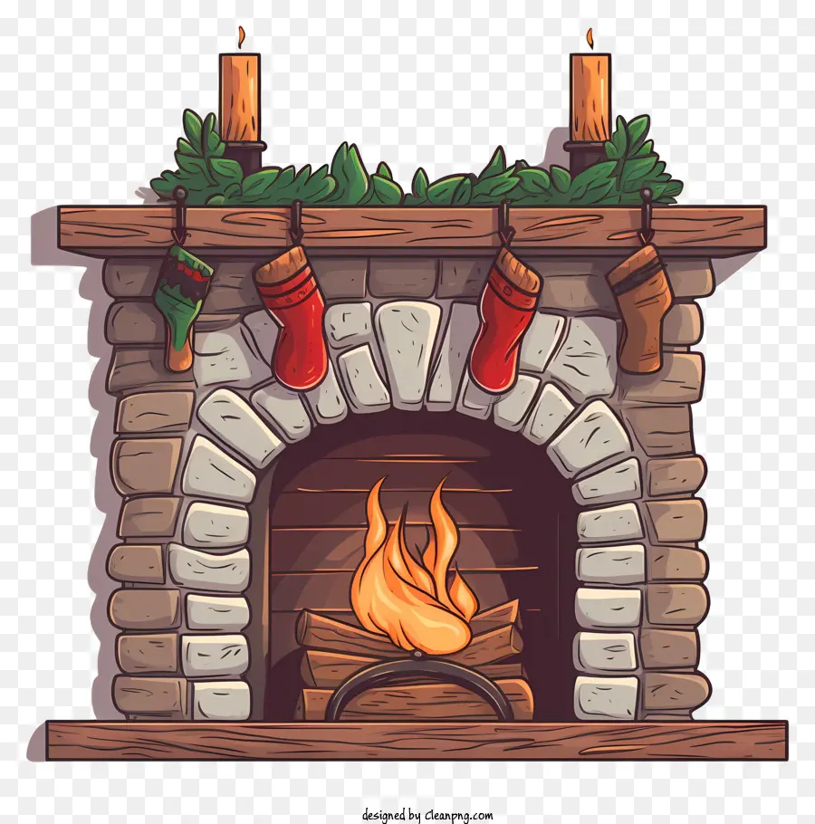 Hogar，Chimenea Navideña PNG