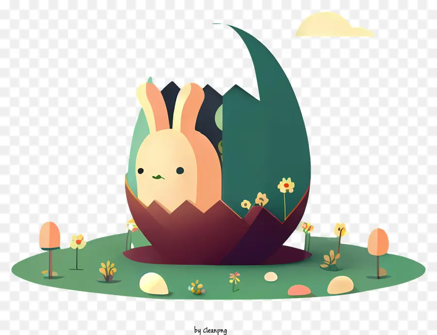 Cartoon Rabbit，Huevo De Chocolate PNG