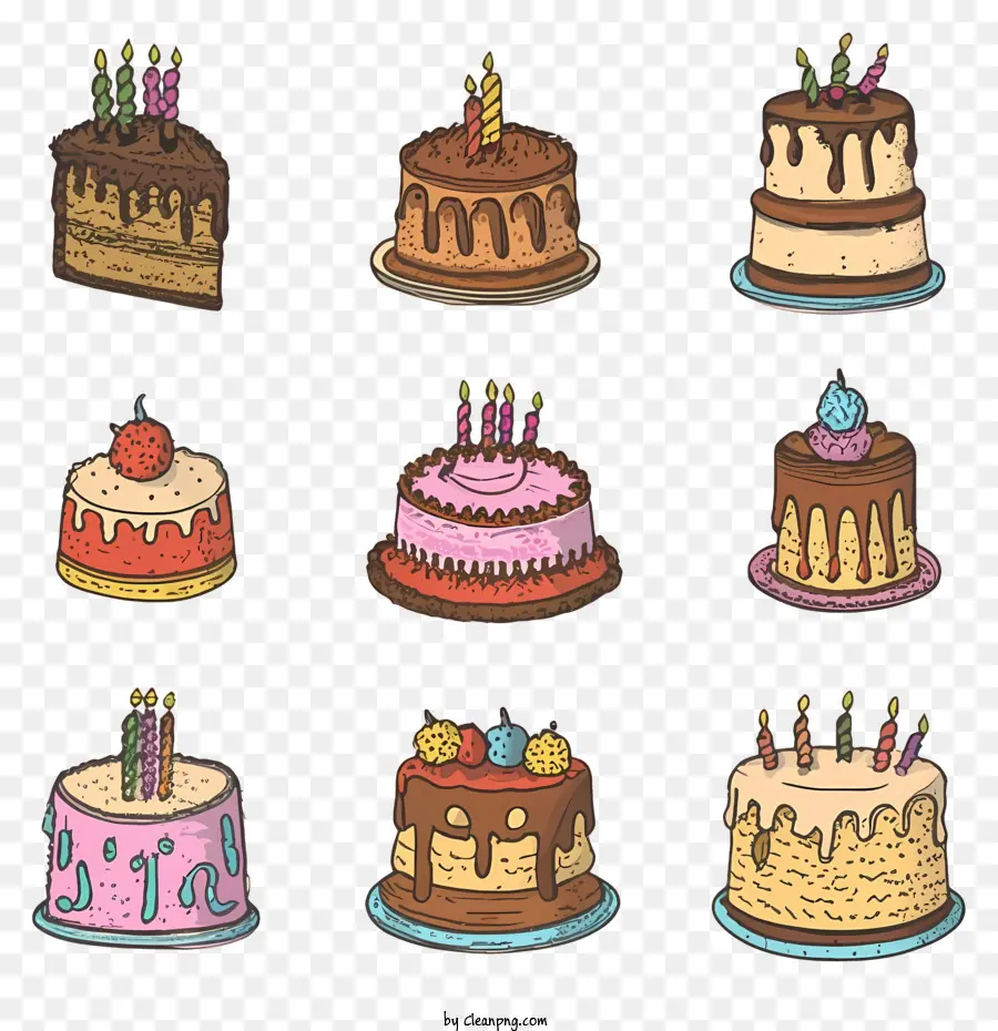 Pasteles De Cumpleaños，Velas PNG