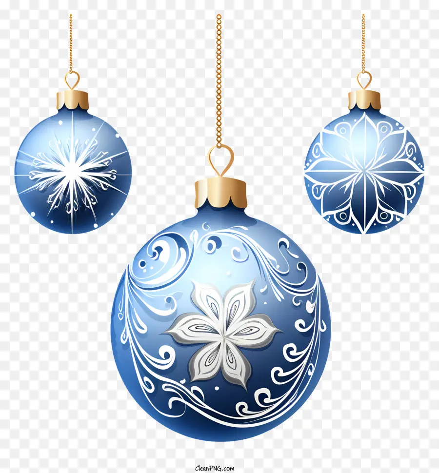 Adornos Azules，Adornos Navideños PNG