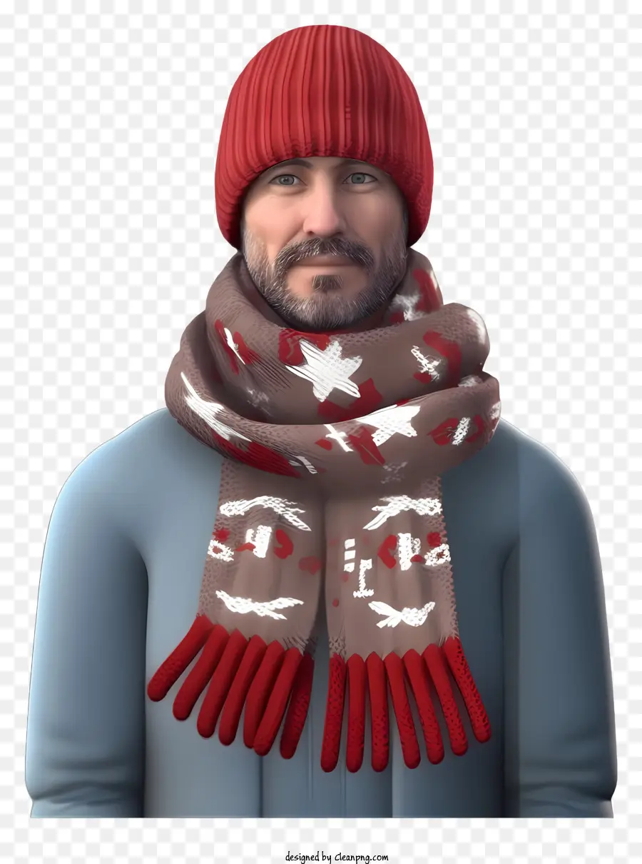 Imagen 3d，Hombre En Ropa De Invierno PNG