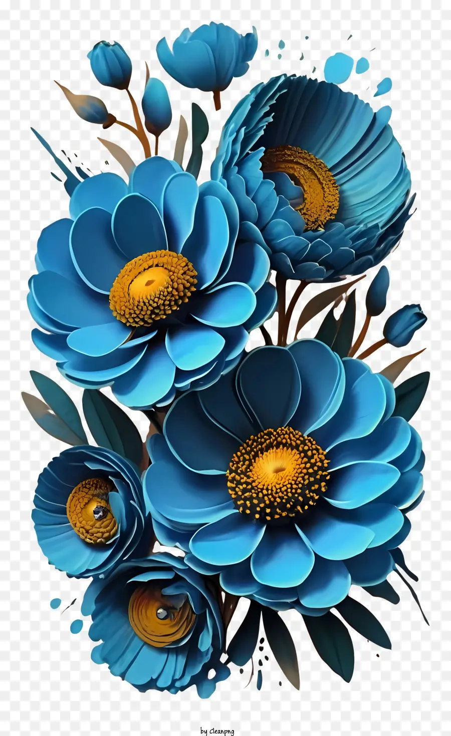 Arreglo De Flores，Black Background PNG