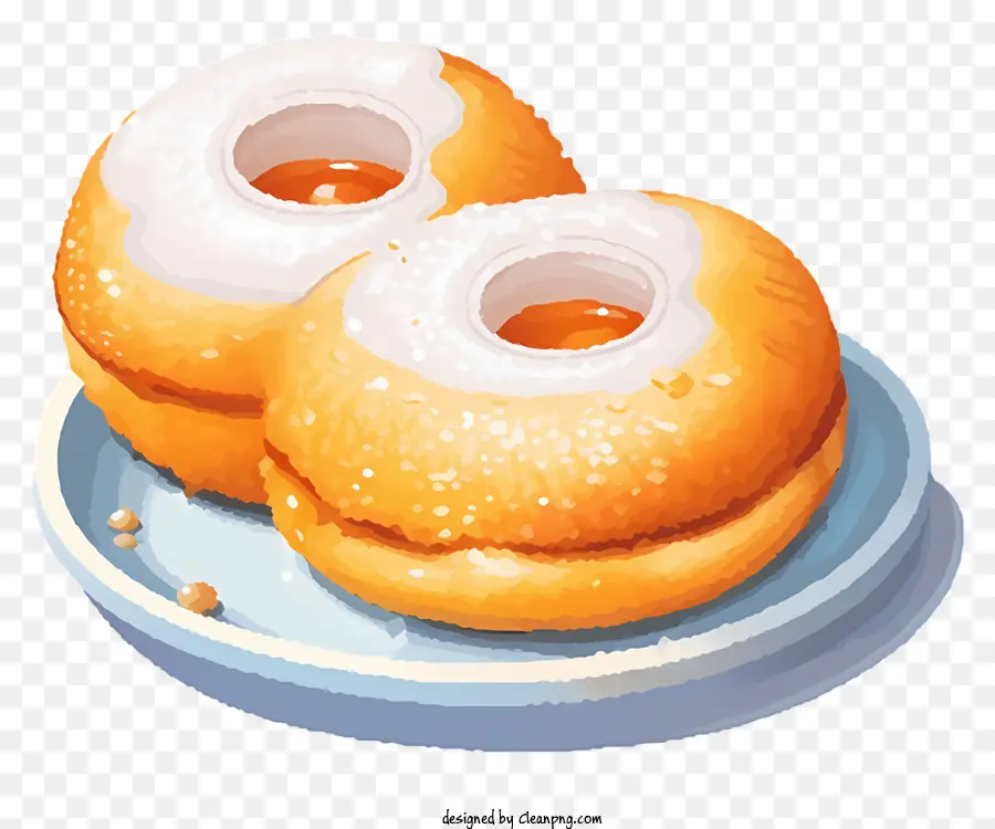 Donas Con Agujeros，Glaseado Blanco PNG